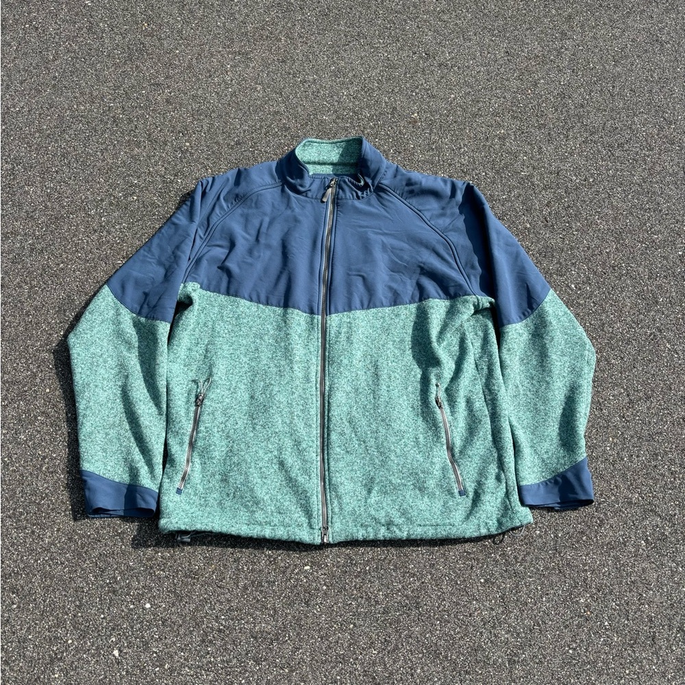 Peter Millar Crown Sport Full Zip Tech Fleece Performance Jacket Blue Men’s XXL